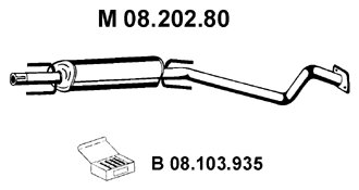 Obrázok Stredný tlmič výfuku Eberspächer Exhaust Aftermarket GmbH &C 08.202.80