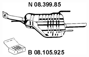 Obrázok Koncový tlmič výfuku Eberspächer Exhaust Aftermarket GmbH &C 08.399.85