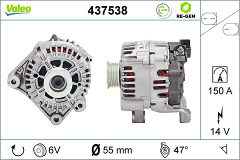 Obrázok Alternátor VALEO REMANUFACTURED PREMIUM 437538