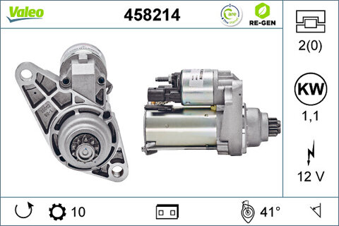 Obrázok Żtartér VALEO REMANUFACTURED PREMIUM 458214