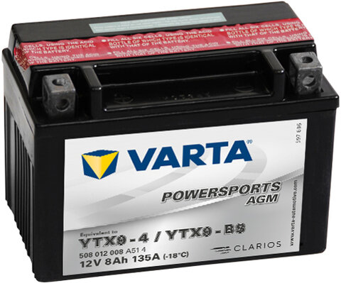 Obrázok Motobaterie VARTA YTX9-BS, 8Ah, 12V (508 012 008 A51 4)