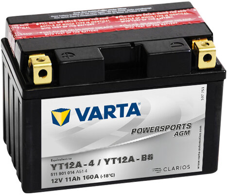 Obrázok Motobatéria VARTA YT12A-BS, 11 Ah, 12 V (511 901 014 A51 4)