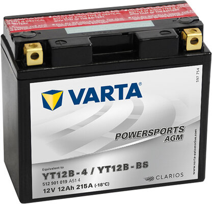 Obrázok Motobatéria VARTA YT12B-BS, 12 Ah, 12 V (512 901 019 A51 4)