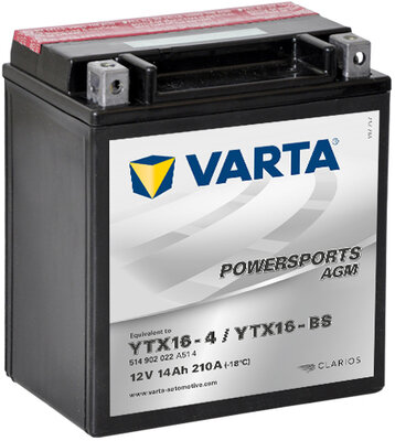 Obrázok Motobatéria VARTA YTX16-BS, 14 Ah, 12 V (514 902 022 A51 4)