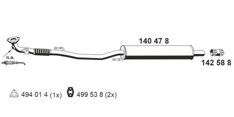 Obrázok Predný tlmič výfuku ERNST 140478