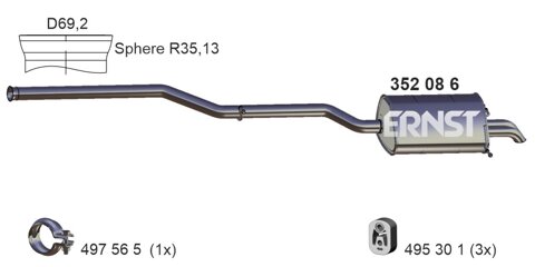 Obrázok Koncový tlmič výfuku ERNST 352086