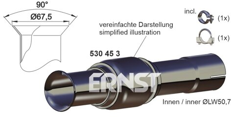 Obrázok Prużný diel výfuku ERNST 530453