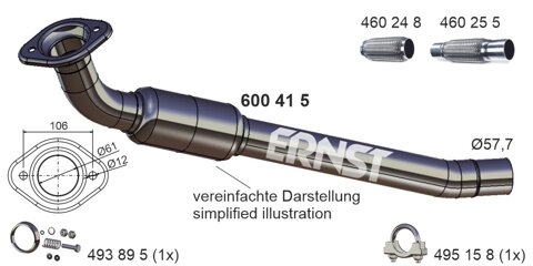 Obrázok Výfukové potrubie ERNST 600415