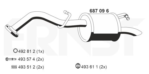 Obrázok Koncový tlmič výfuku ERNST 687096