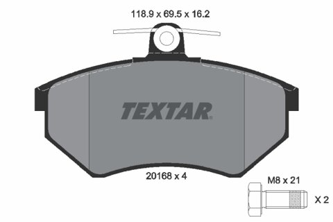 Obrázok Sada brzdových platničiek kotúčovej brzdy TEXTAR 2016801