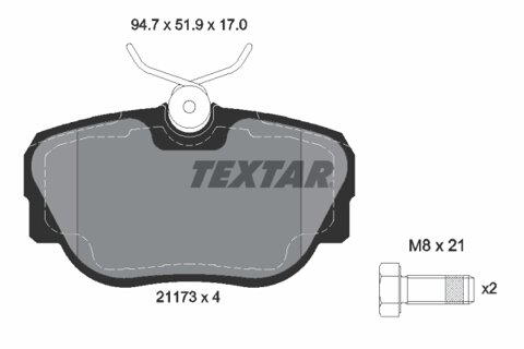 Obrázok Sada brzdových platničiek kotúčovej brzdy TEXTAR 2117302