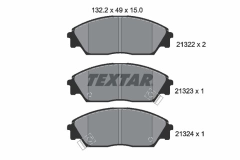 Obrázok Sada brzdových platničiek kotúčovej brzdy TEXTAR 2132201