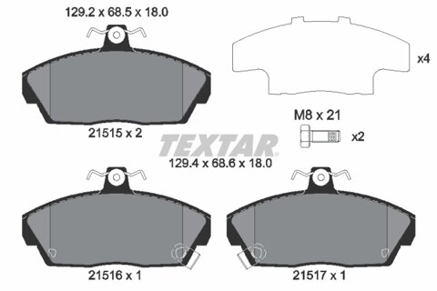 Obrázok Sada brzdových platničiek kotúčovej brzdy TEXTAR 2151503