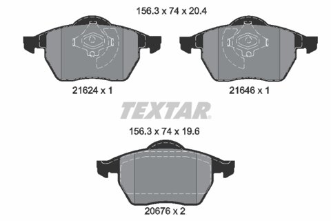 Obrázok Sada brzdových platničiek kotúčovej brzdy TEXTAR 2162402