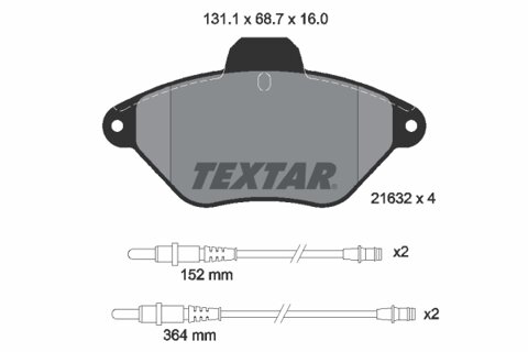 Obrázok Sada brzdových platničiek kotúčovej brzdy TEXTAR 2163201