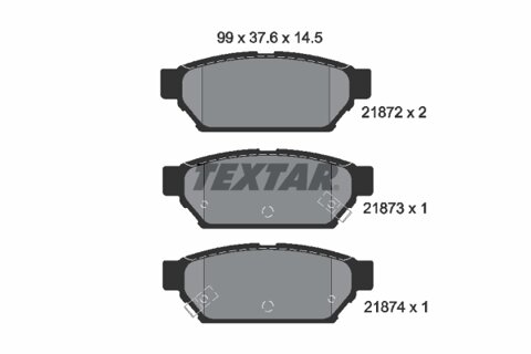 Obrázok Sada brzdových platničiek kotúčovej brzdy TEXTAR 2187202