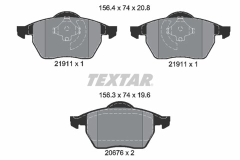 Obrázok Sada brzdových platničiek kotúčovej brzdy TEXTAR 2191102