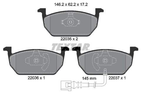 Obrázok Sada brzdových platničiek kotúčovej brzdy TEXTAR 2203501