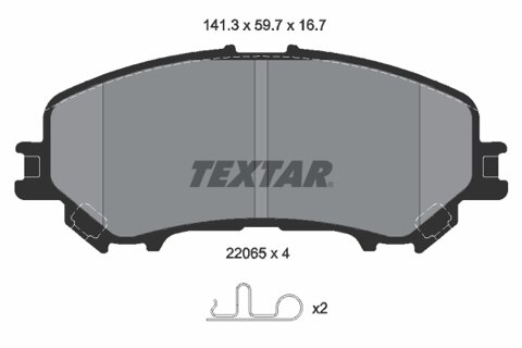 Obrázok Sada brzdových platničiek kotúčovej brzdy TEXTAR 2206503