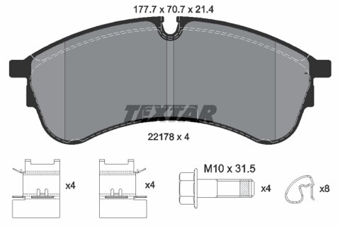 Obrázok Sada brzdových platničiek kotúčovej brzdy TEXTAR 2217801