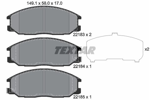 Obrázok Sada brzdových platničiek kotúčovej brzdy TEXTAR 2218301