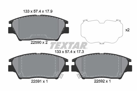 Obrázok Sada brzdových platničiek kotúčovej brzdy TEXTAR 2259001