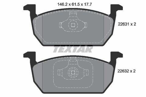 Obrázok Sada brzdových platničiek kotúčovej brzdy TEXTAR 2263101