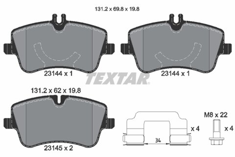 Obrázok Sada brzdových platničiek kotúčovej brzdy TEXTAR epad 2314482