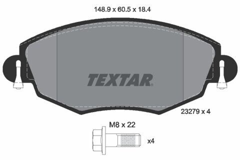 Obrázok Sada brzdových platničiek kotúčovej brzdy TEXTAR 2327904