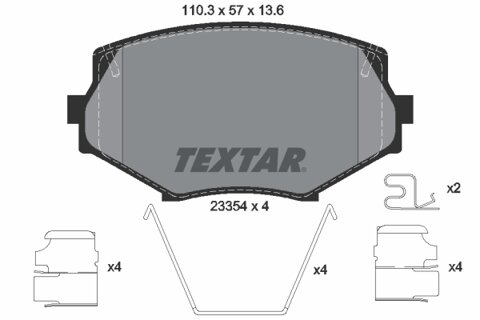 Obrázok Sada brzdových platničiek kotúčovej brzdy TEXTAR 2335404