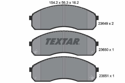 Obrázok Sada brzdových platničiek kotúčovej brzdy TEXTAR 2364901