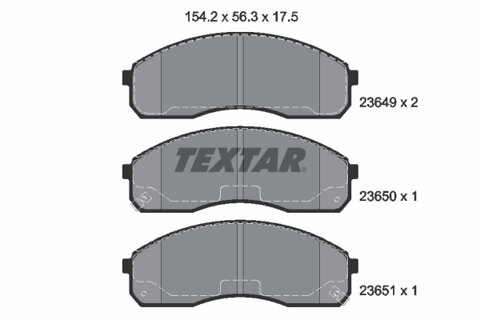 Obrázok Sada brzdových platničiek kotúčovej brzdy TEXTAR 2364904