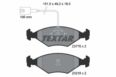 Obrázok Sada brzdových platničiek kotúčovej brzdy TEXTAR 2377601