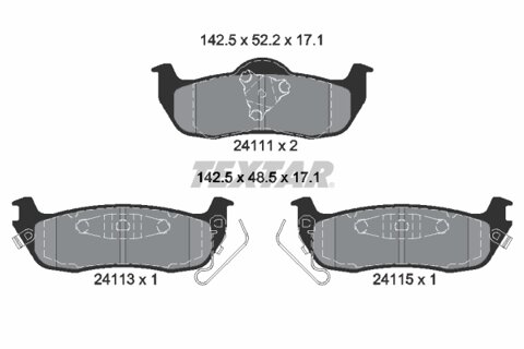 Obrázok Sada brzdových platničiek kotúčovej brzdy TEXTAR 2411102