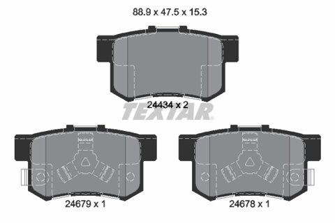Obrázok Sada brzdových platničiek kotúčovej brzdy TEXTAR 2443402