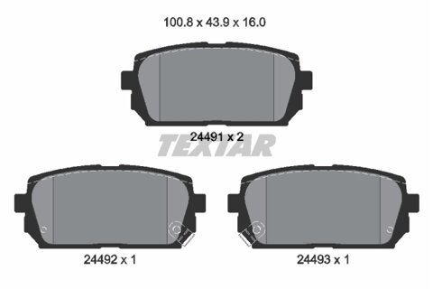 Obrázok Sada brzdových platničiek kotúčovej brzdy TEXTAR 2449101