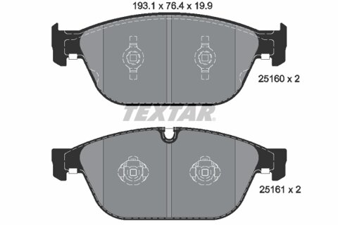 Obrázok Sada brzdových platničiek kotúčovej brzdy TEXTAR 2516002