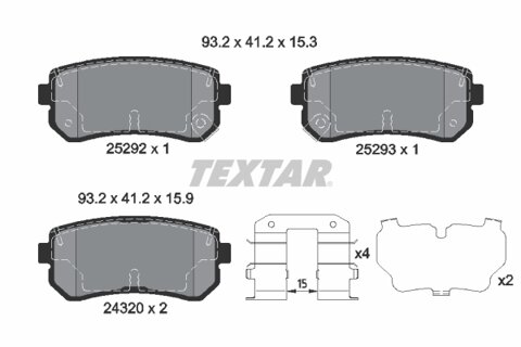 Obrázok Sada brzdových platničiek kotúčovej brzdy TEXTAR 2529201