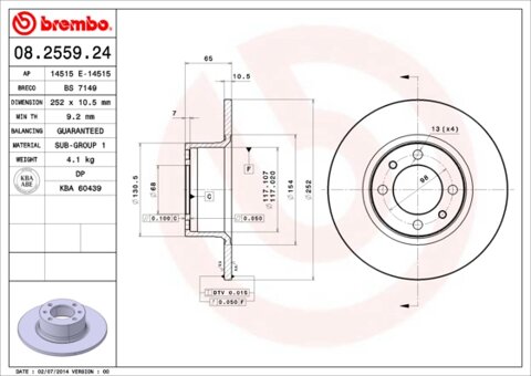 Obrázok Brzdový kotúč BREMBO 08.2559.24