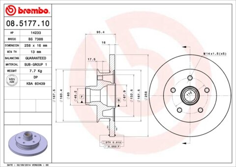 Obrázok Brzdový kotúč BREMBO 08.5177.10