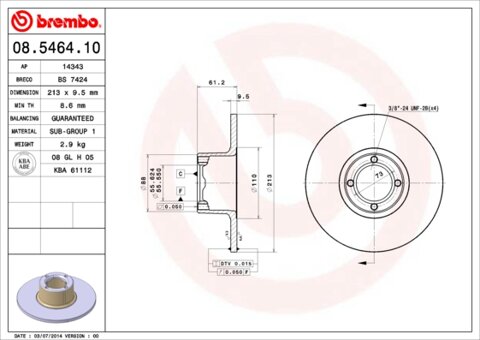 Obrázok Brzdový kotúč BREMBO 08.5464.10