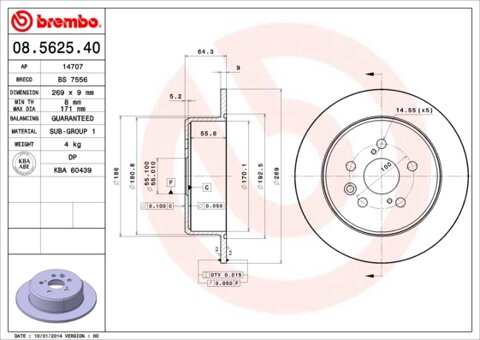 Obrázok Brzdový kotúč BREMBO 08.5625.40