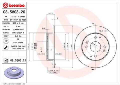 Obrázok Brzdový kotúč BREMBO 08.5803.21