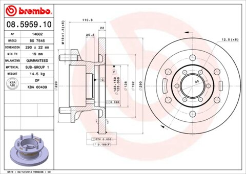 Obrázok Brzdový kotúč BREMBO 08.5959.10