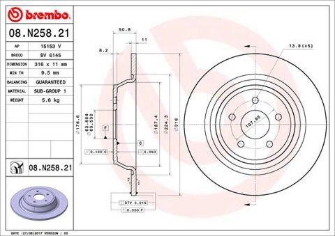 Obrázok Brzdový kotúč BREMBO COATED DISC LINE 08.N258.21