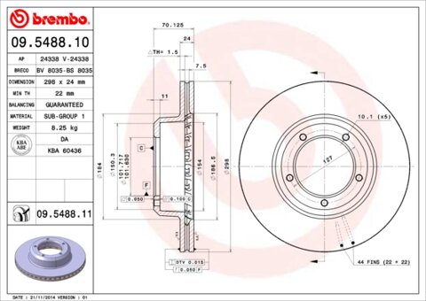 Obrázok Brzdový kotúč BREMBO 09.5488.10