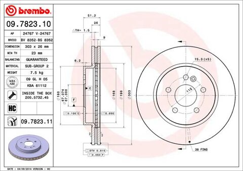 Obrázok Brzdový kotúč BREMBO 09.7823.10