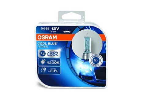 Obrázok Žiarovka OSRAM COOL BLUE INTENSE H11 12V / 55W, PGJ19-2, 64211CBI DUO 