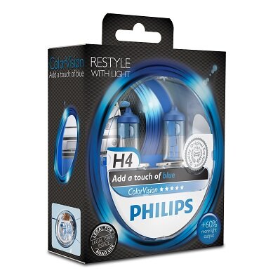 Obrázok PHILIPS Autožiarovka H4 12V ColorVision Blue 2ks