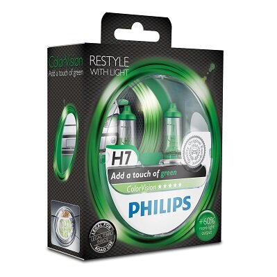 Obrázok PHILIPS Autožiarovka H7 12V ColorVision Green 2ks